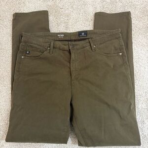 AG Adriano Goldschmied Size 32 Regular Green The Prima Cigarette Leg Jeans